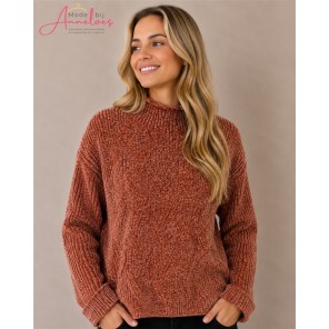 Blue Seven Pullover 248140 LM Turtle Chenille Wijnrood Blue Seven Pullover 248140 LM Turtle Chenille Wijnrood